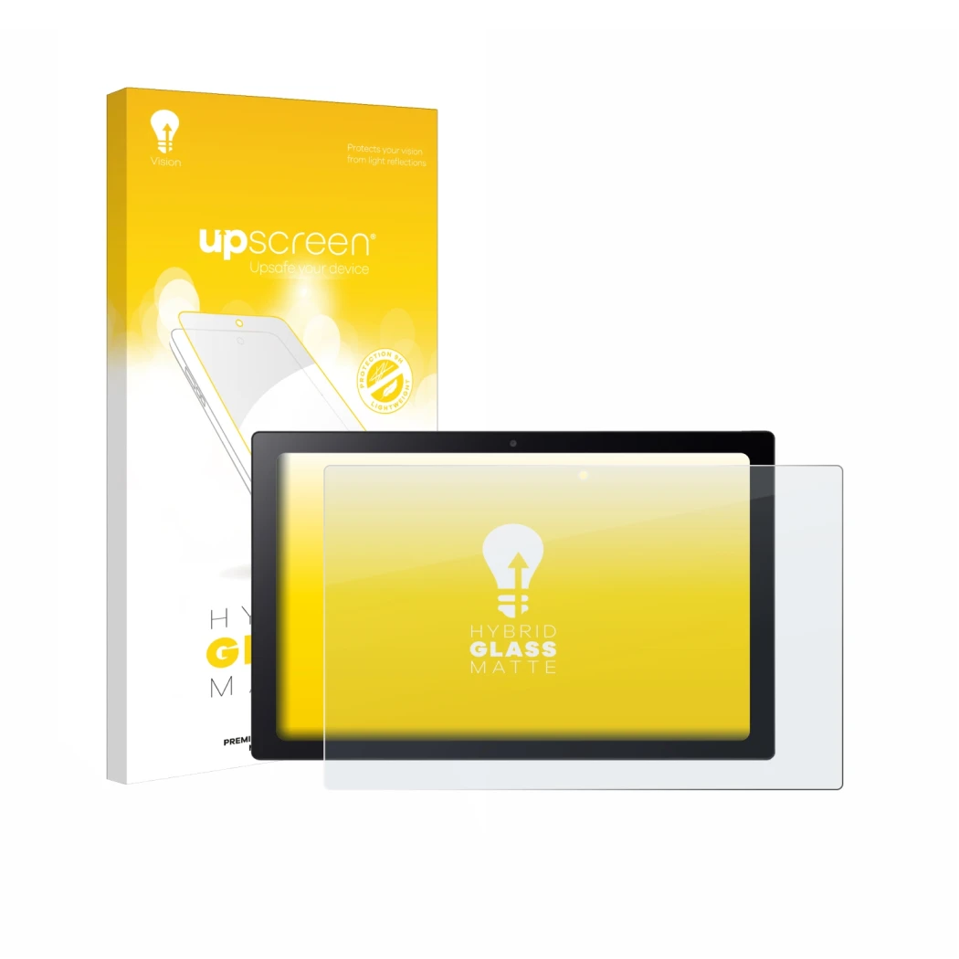 Vorderseite einer Produktverpackung mit dem Markenlogo upscreen. Daneben ist das Gerät Acer Chromebook Tab 311 mit dem zugehör