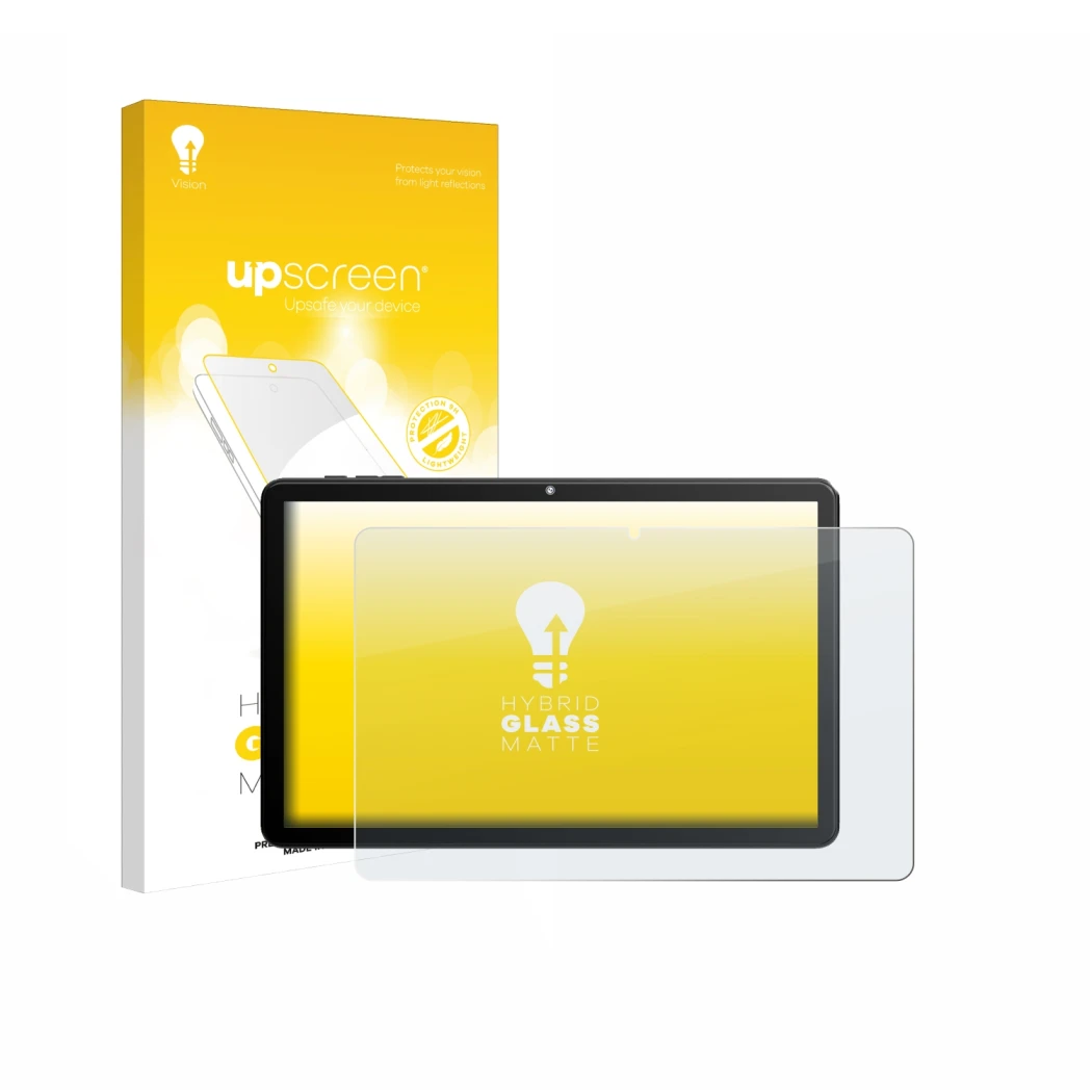 Vorderseite einer Produktverpackung mit dem Markenlogo upscreen. Daneben ist das Gerät Rebecco Z50 10.1