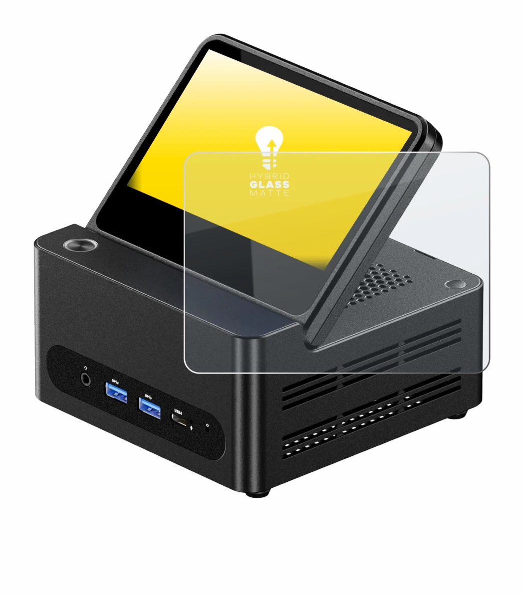 Abbildung des Geräts AOOSTAR ‎G-FLIP H255 mit einer Vielzahl des Displayschutzes.