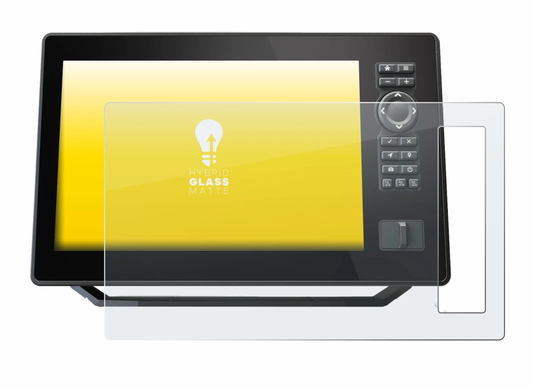 Abbildung des Geräts Humminbird Xplore 9 mit einer Vielzahl des Displayschutzes.