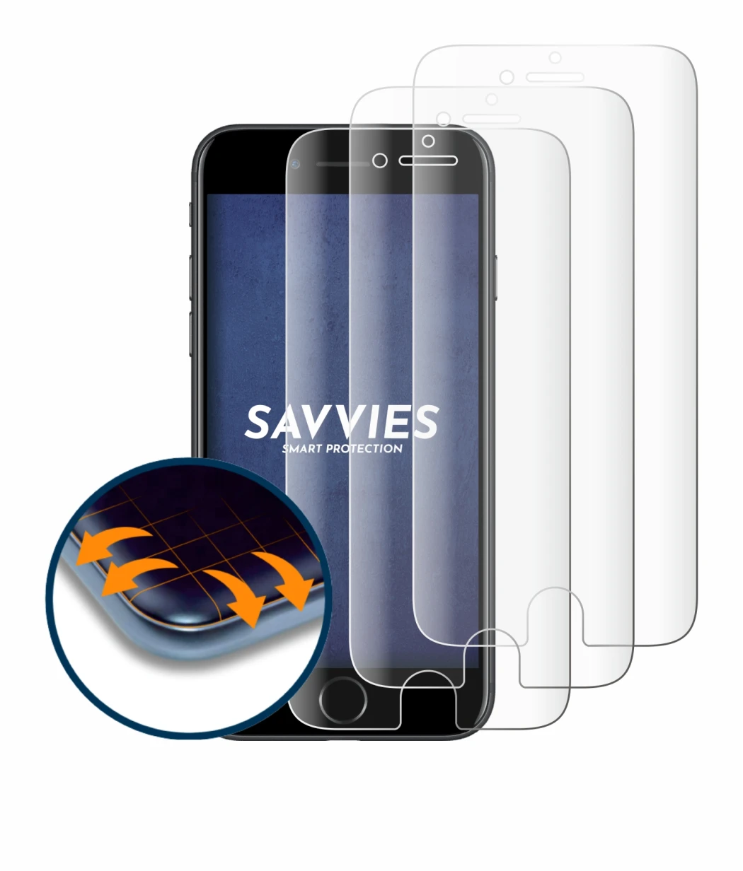 Abbildung des Geräts Apple iPhone 7 mit einer Vielzahl des Displayschutzes.