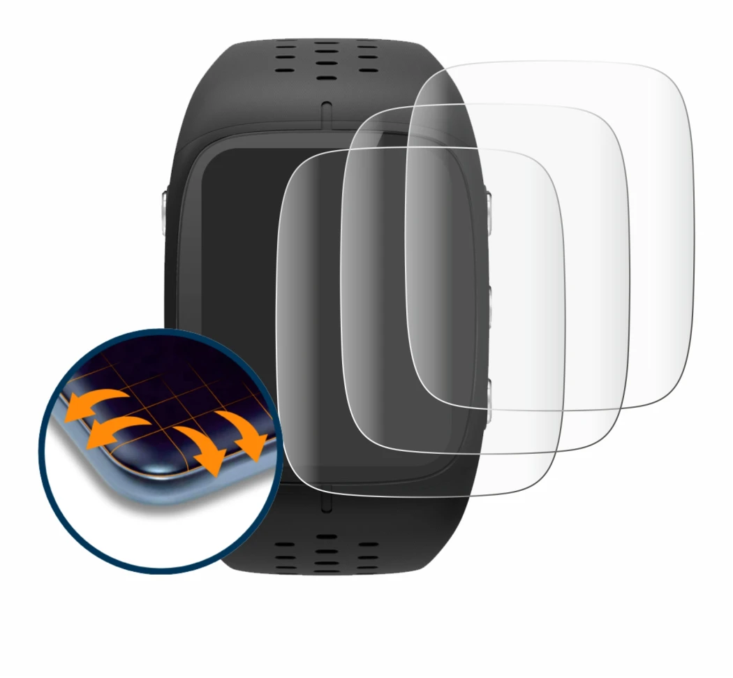 Abbildung des Geräts Polar M430 mit einer Vielzahl des Displayschutzes.