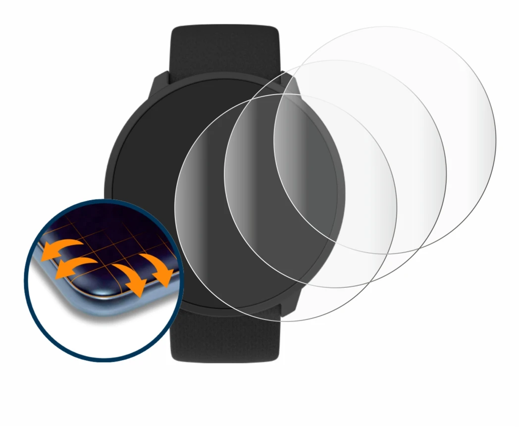 Abbildung des Geräts Polar Unite mit einer Vielzahl des Displayschutzes.