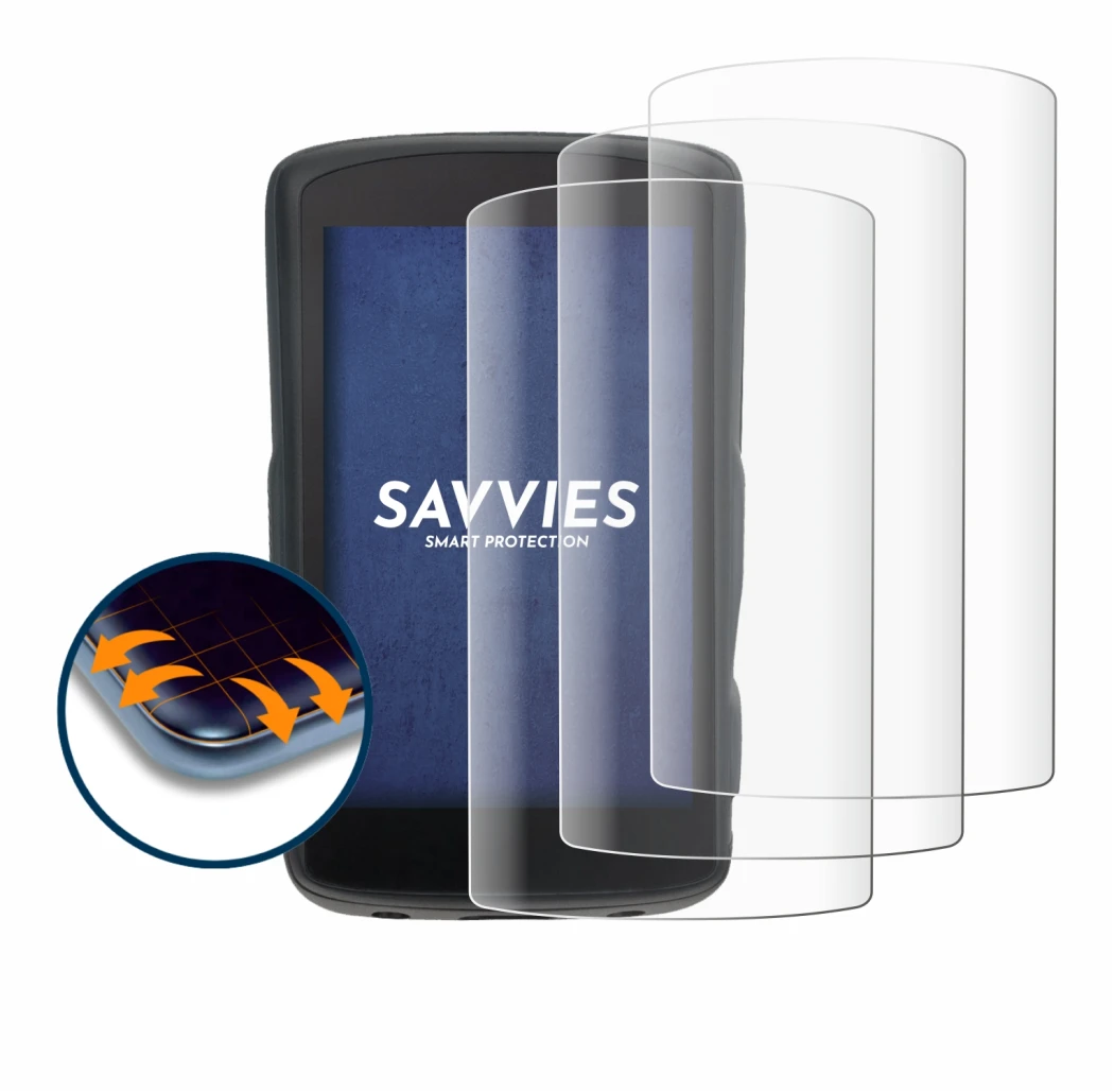 Abbildung des Geräts Hammerhead Karoo 2 mit einer Vielzahl des Displayschutzes.