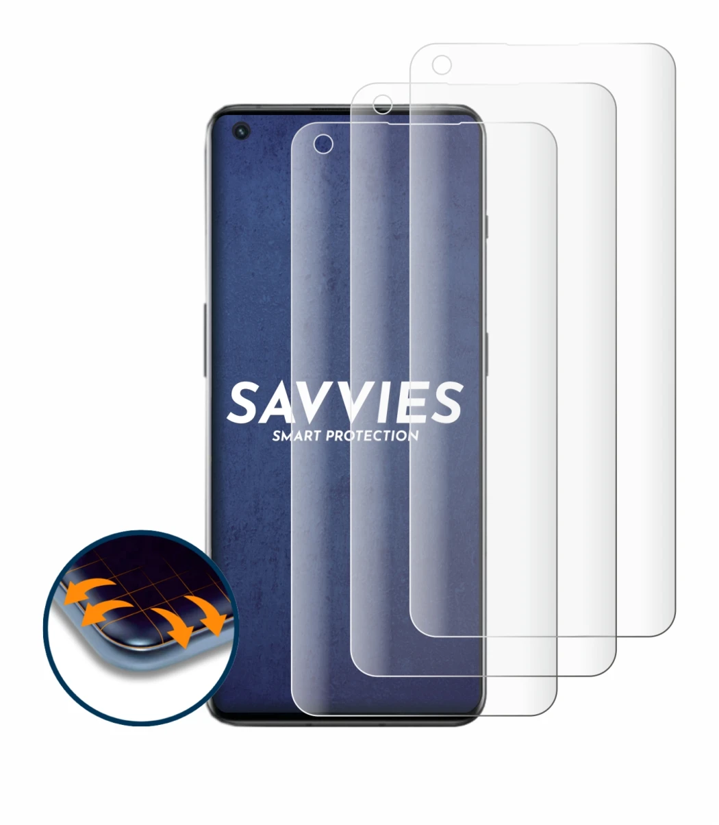 Abbildung des Geräts OnePlus 10 Pro 5G mit einer Vielzahl des Displayschutzes.