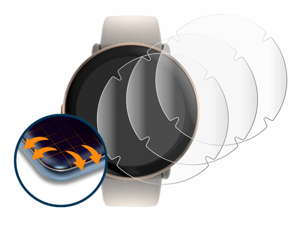 Abbildung des Geräts Polar Ignite 3 mit einer Vielzahl des Displayschutzes.