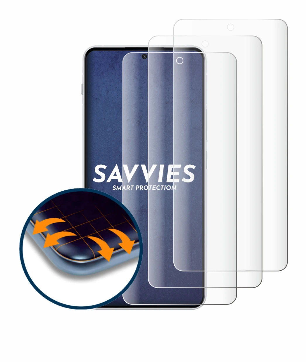 Abbildung des Geräts OnePlus Nord 4 mit einer Vielzahl des Displayschutzes.