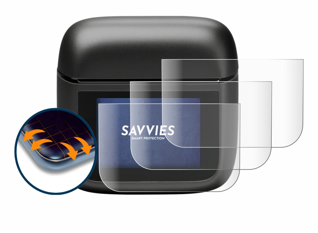 Abbildung des Geräts JBL Tour Pro 3 mit einer Vielzahl des Displayschutzes.