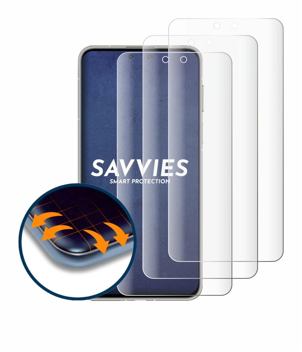 Abbildung des Geräts Huawei Mate 70 Pro Plus mit einer Vielzahl des Displayschutzes.