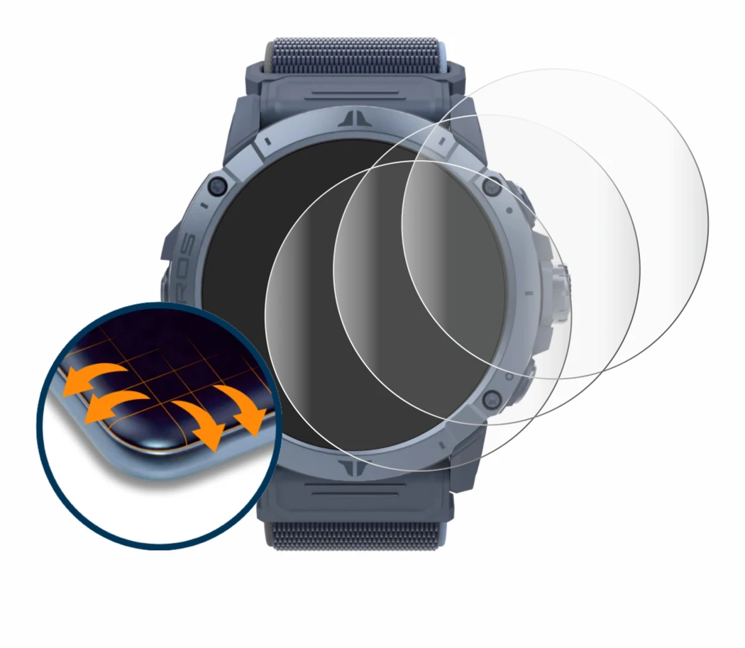 Abbildung des Geräts Coros Vertix 2S mit einer Vielzahl des Displayschutzes.