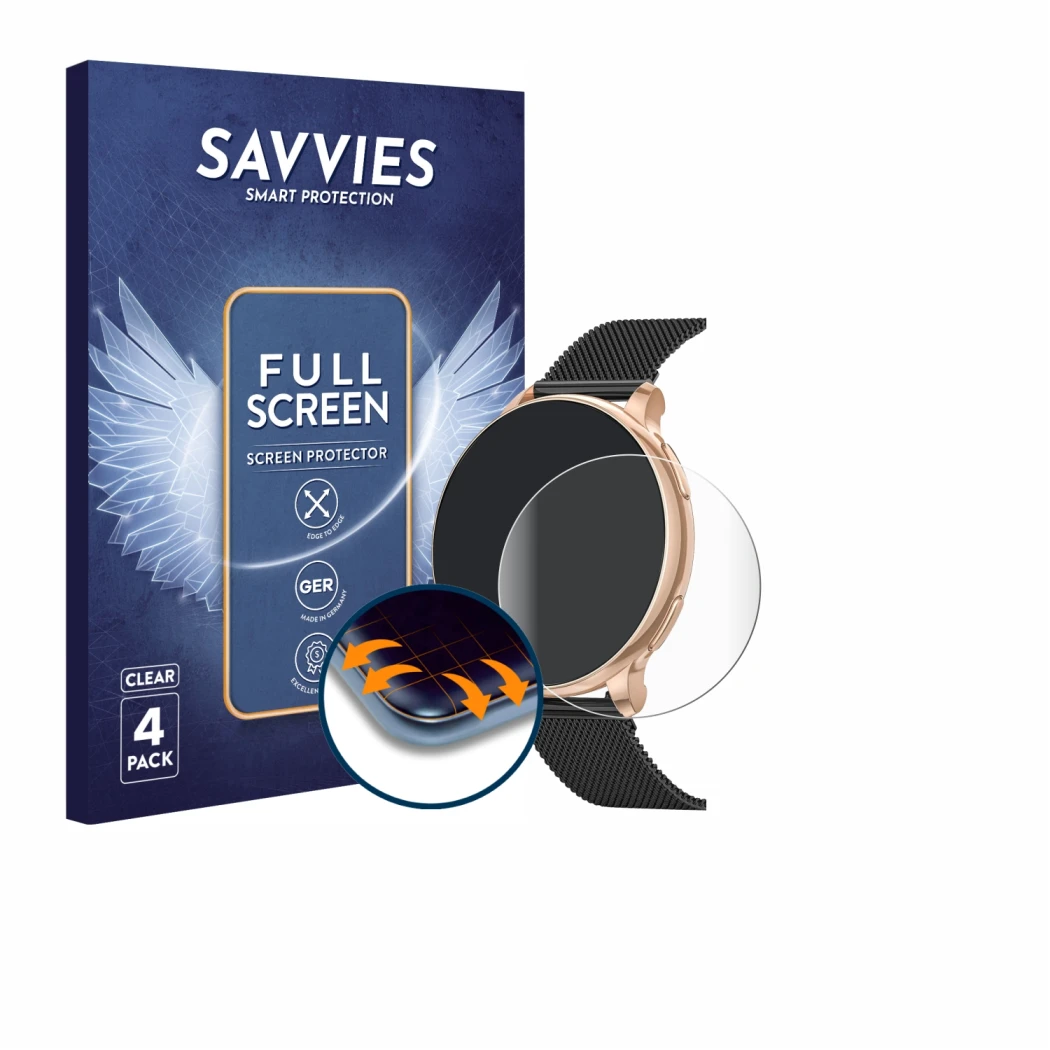Vorderseite einer Produktverpackung mit dem Markenlogo Savvies. Daneben ist das Gerät Sanorum G58 1.27