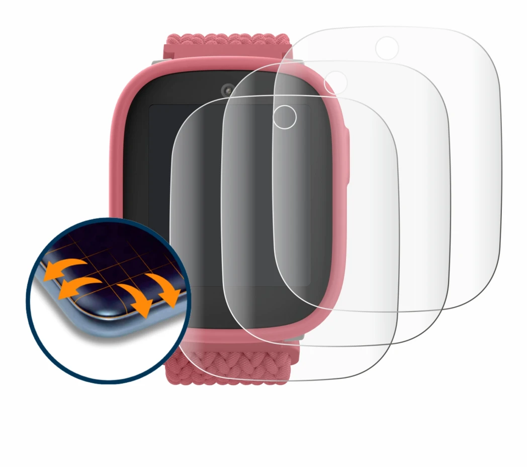 Abbildung des Geräts Xplora X6 Play 2025 (2. Generation) mit einer Vielzahl des Displayschutzes.