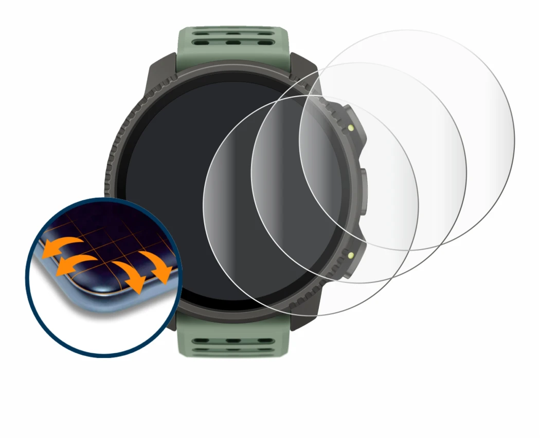 Abbildung des Geräts Suunto Vertical 2 mit einer Vielzahl des Displayschutzes.