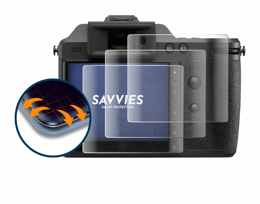 Abbildung des Geräts Hasselblad X2D II 100C mit einer Vielzahl des Displayschutzes.