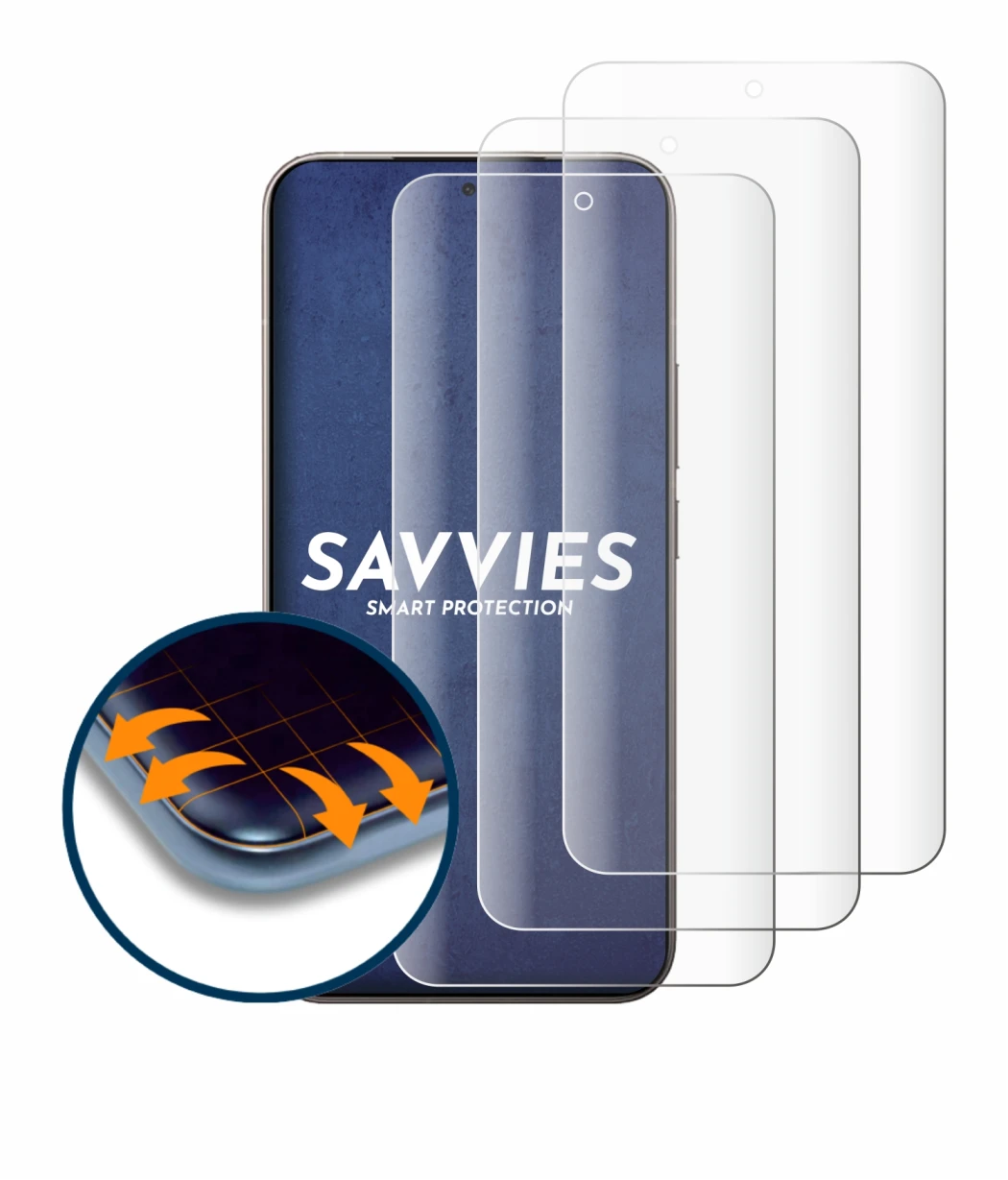 Abbildung des Geräts Xiaomi 15T Pro mit einer Vielzahl des Displayschutzes.