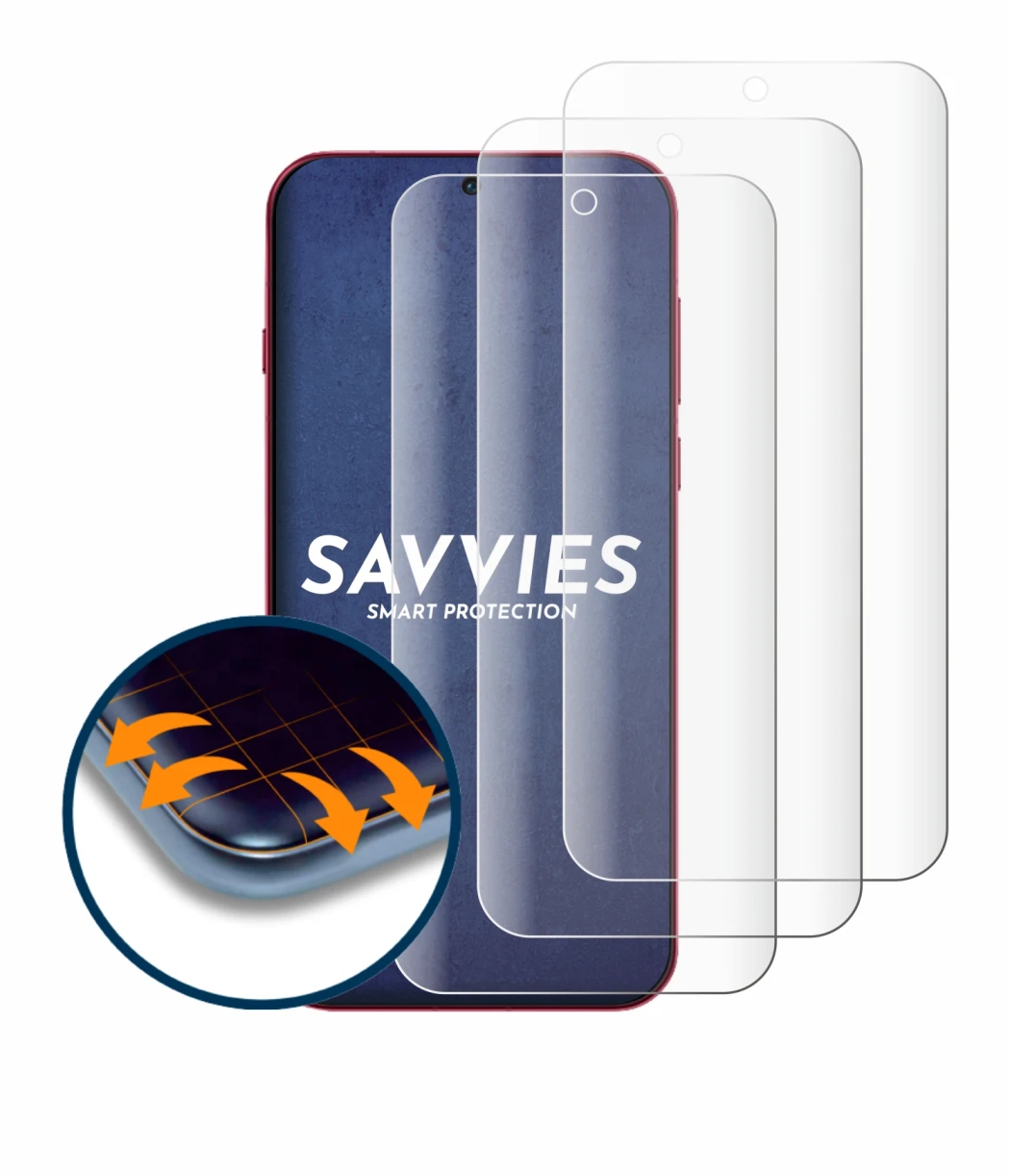 Abbildung des Geräts Oppo Find X9 Pro mit einer Vielzahl des Displayschutzes.