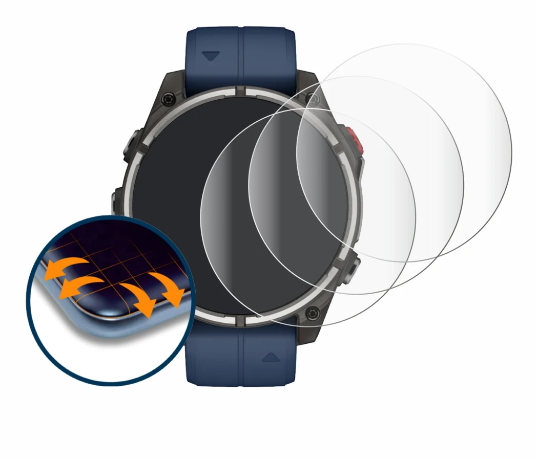 Abbildung des Geräts Garmin quatix 8 Pro (47 mm) mit einer Vielzahl des Displayschutzes.