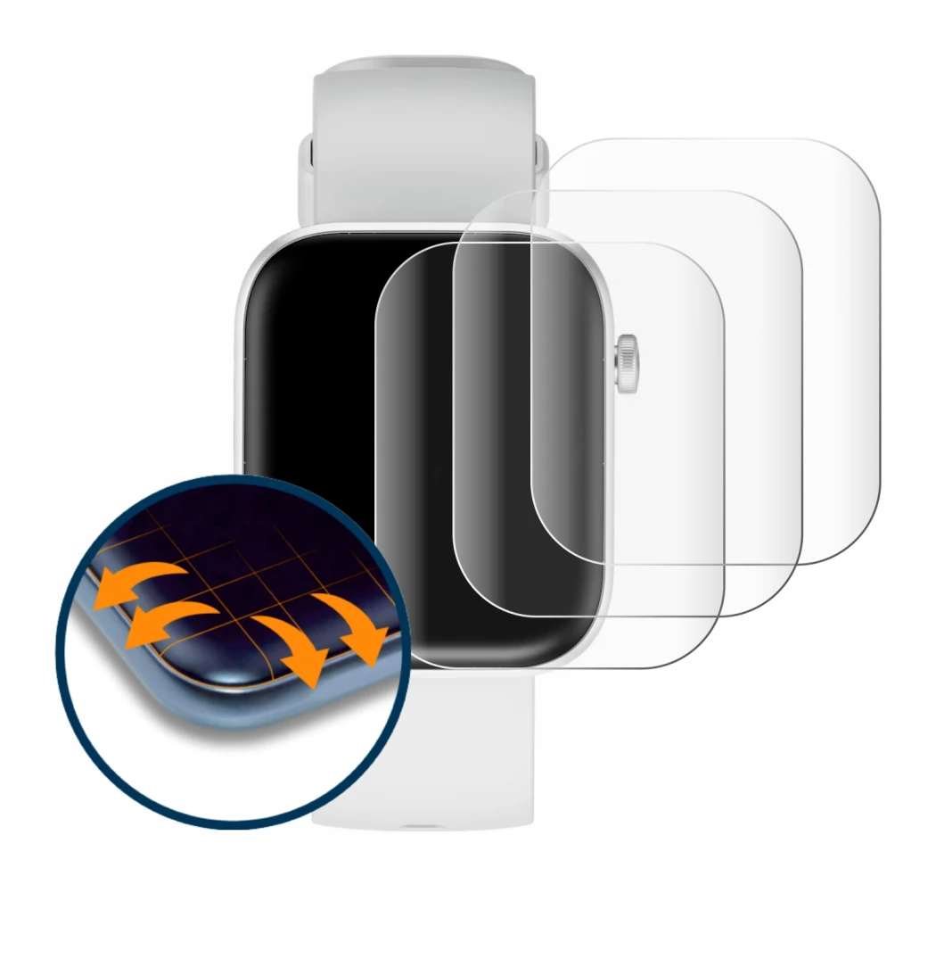 Abbildung des Geräts HMD Watch P1 mit einer Vielzahl des Displayschutzes.