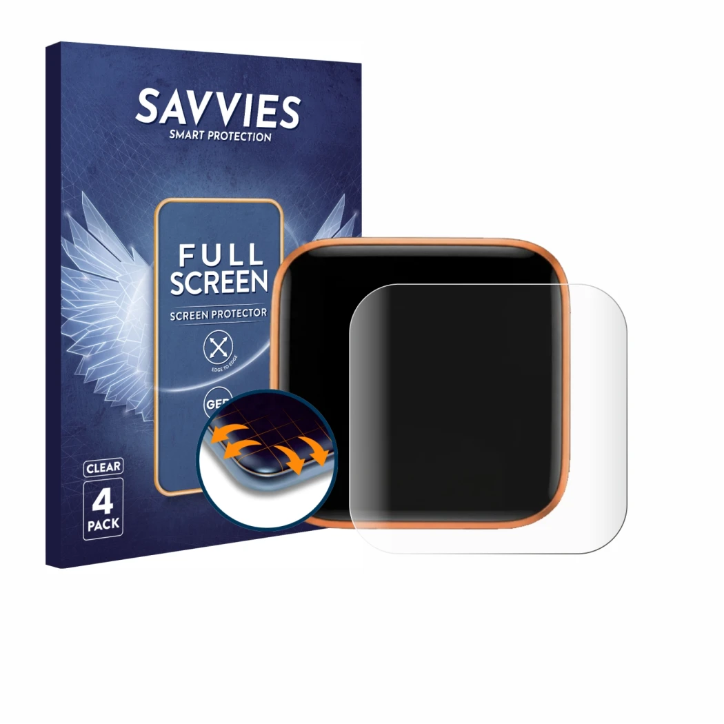 Vorderseite einer Produktverpackung mit dem Markenlogo Savvies. Daneben ist das Gerät Anker Nano Charger 45W mit dem zugehörig