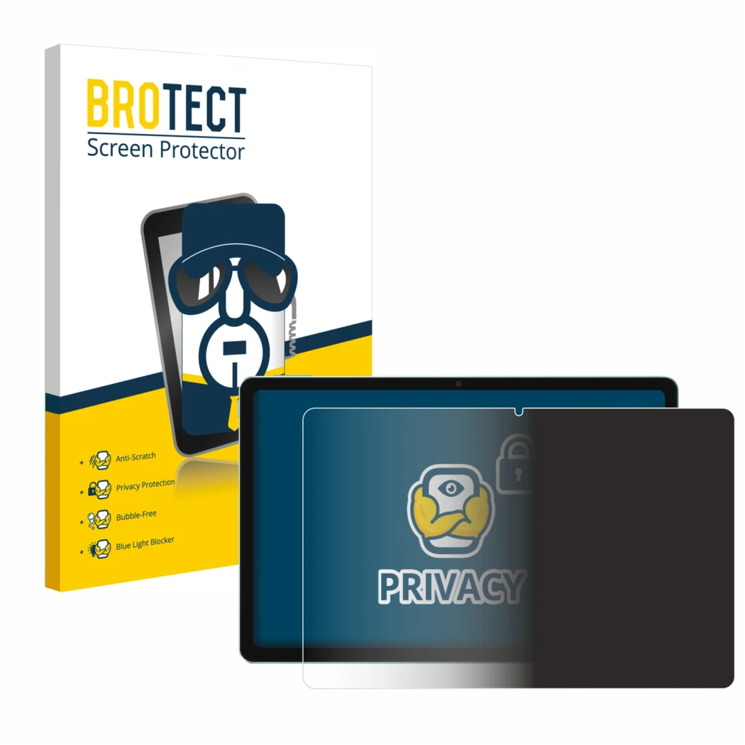 Vorderseite einer Produktverpackung mit dem Markenlogo BROTECT. Daneben ist das Gerät Xiaomi Redmi Pad SE mit dem zugehörigen 