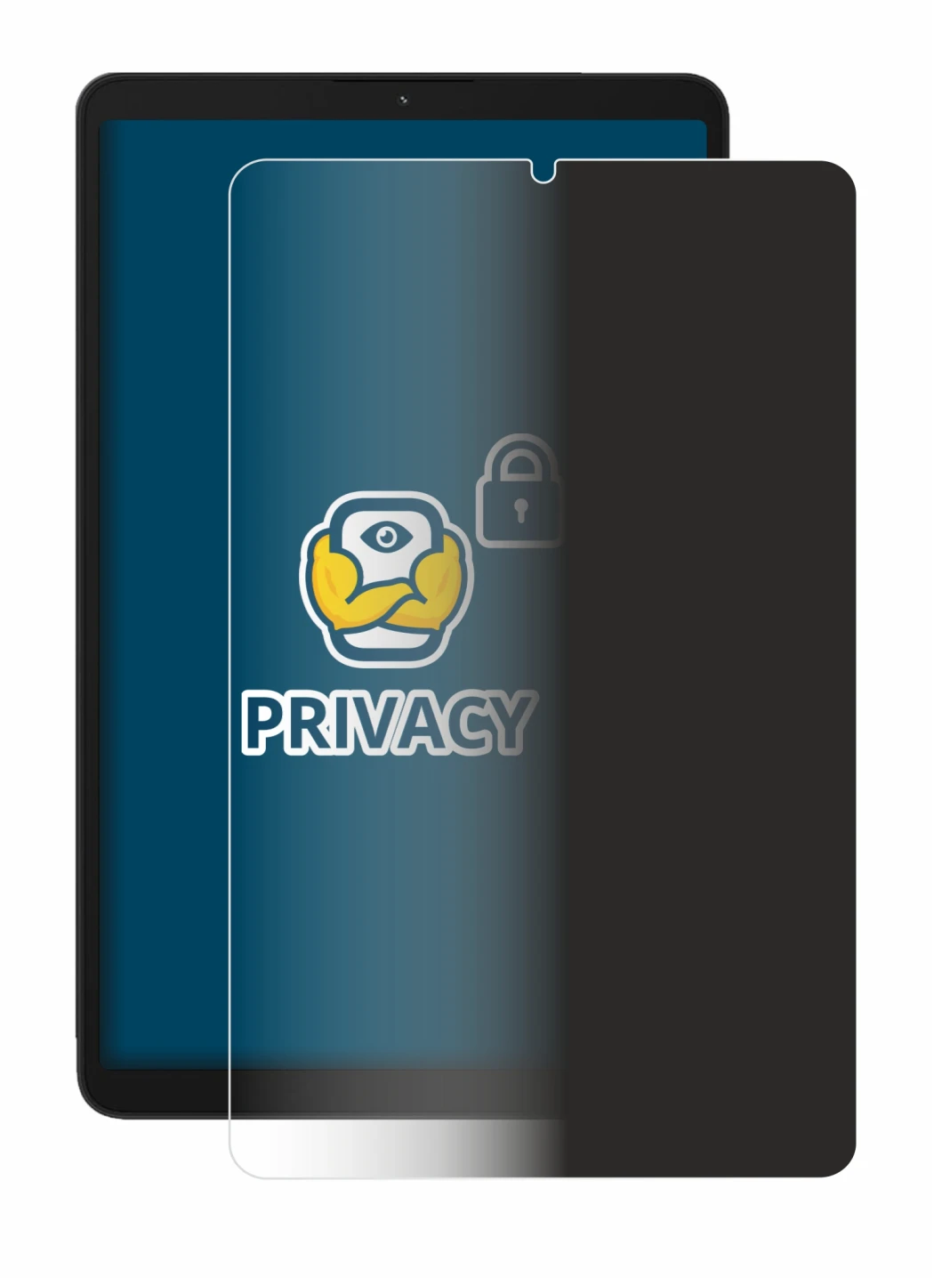 Abbildung des Geräts Samsung Galaxy Tab A9 LTE mit einer Vielzahl des Displayschutzes.