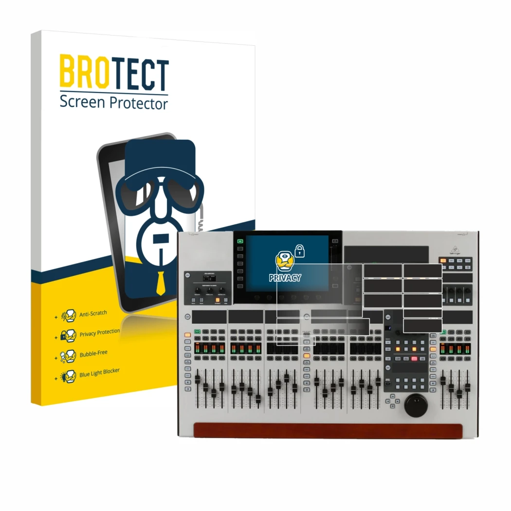 Vorderseite einer Produktverpackung mit dem Markenlogo BROTECT. Daneben ist das Gerät Behringer Wing (Set bestehend aus 11 Fol