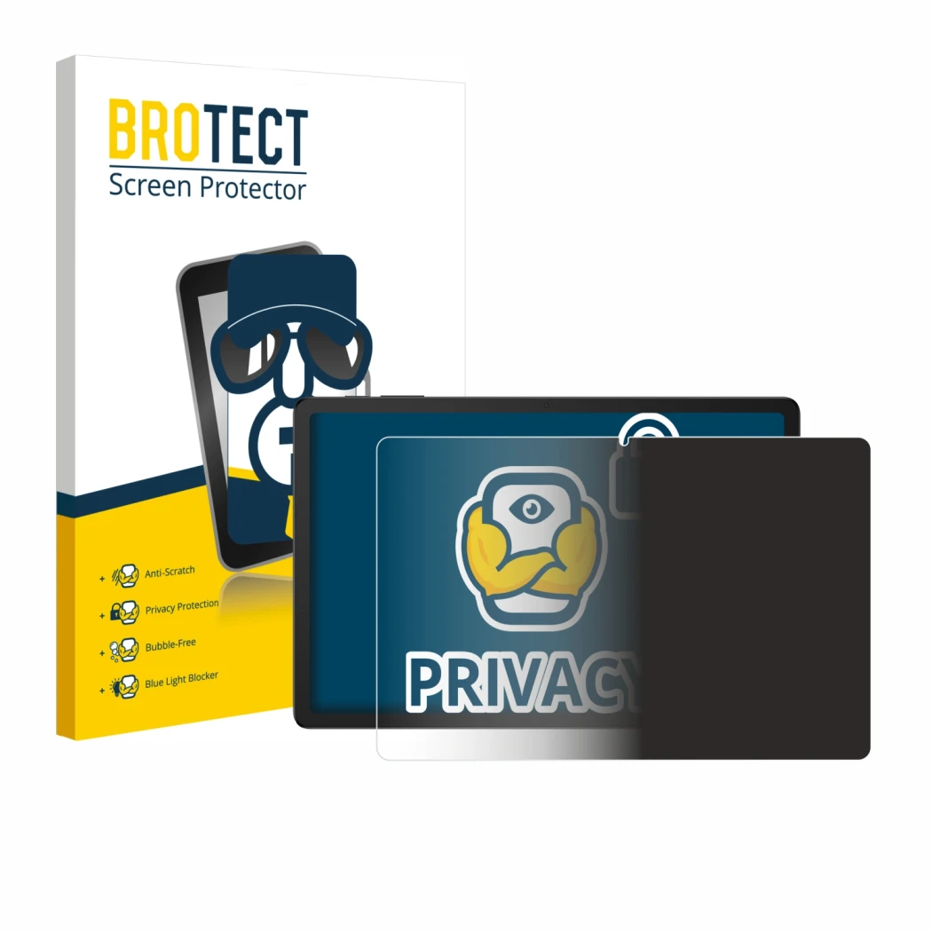 Vorderseite einer Produktverpackung mit dem Markenlogo BROTECT. Daneben ist das Gerät Doogee Tab G6 Plus mit dem zugehörigen D