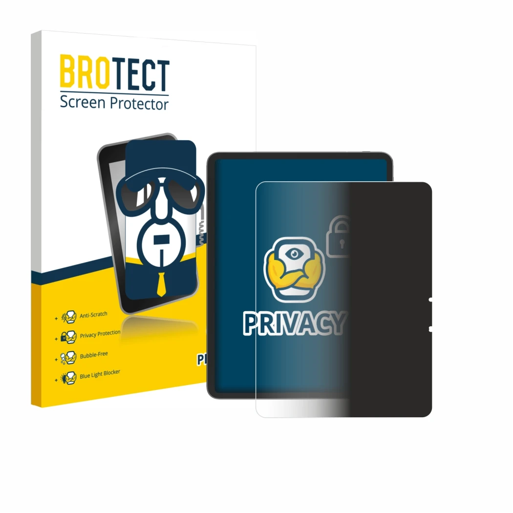 Vorderseite einer Produktverpackung mit dem Markenlogo BROTECT. Daneben ist das Gerät Blackview Link 8 mit dem zugehörigen Dis