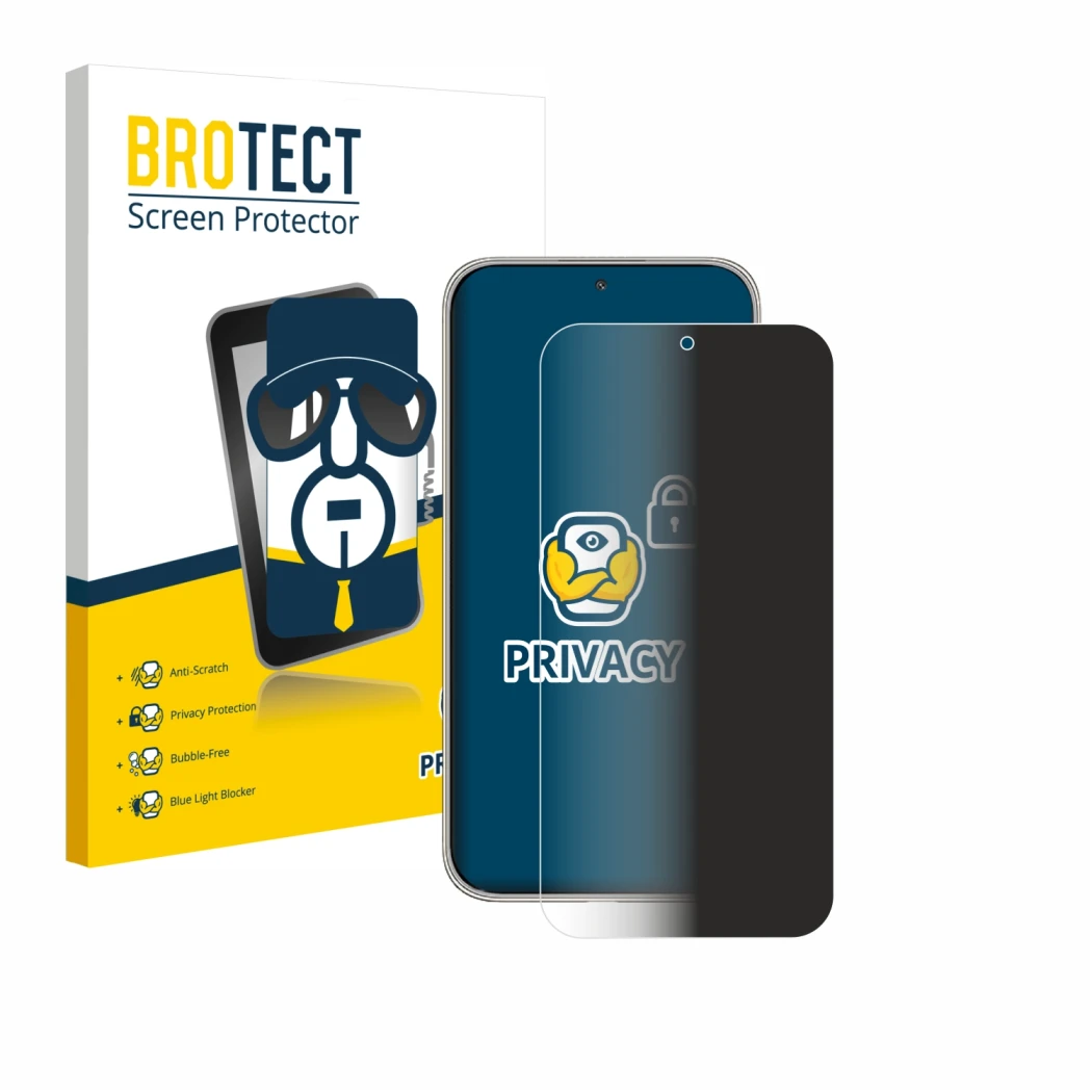 Vorderseite einer Produktverpackung mit dem Markenlogo BROTECT. Daneben ist das Gerät Huawei Mate 70 Air mit dem zugehörigen D