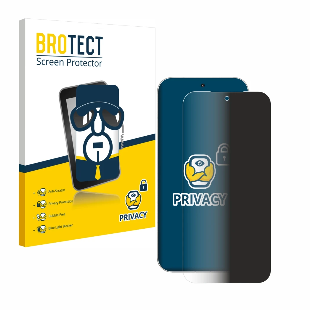 Vorderseite einer Produktverpackung mit dem Markenlogo BROTECT. Daneben ist das Gerät Xiaomi 17 Ultra mit dem zugehörigen Disp