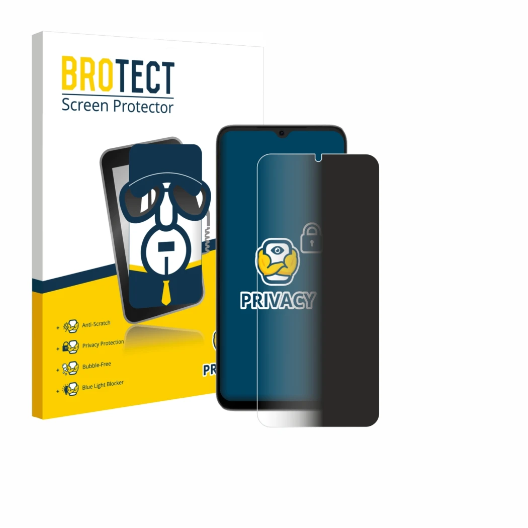 Vorderseite einer Produktverpackung mit dem Markenlogo BROTECT. Daneben ist das Gerät Doogee Note 56X Pro mit dem zugehörigen 