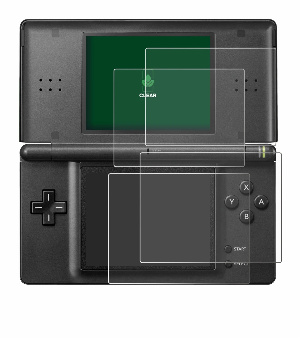 Abbildung des Geräts Nintendo DS LITE mit einer Vielzahl des Displayschutzes.
