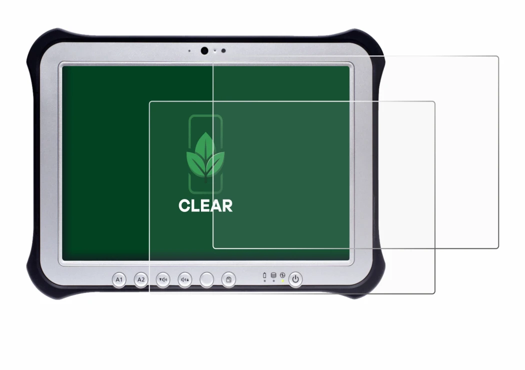 Abbildung des Geräts Panasonic Toughpad FZ-G1 mit einer Vielzahl des Displayschutzes.