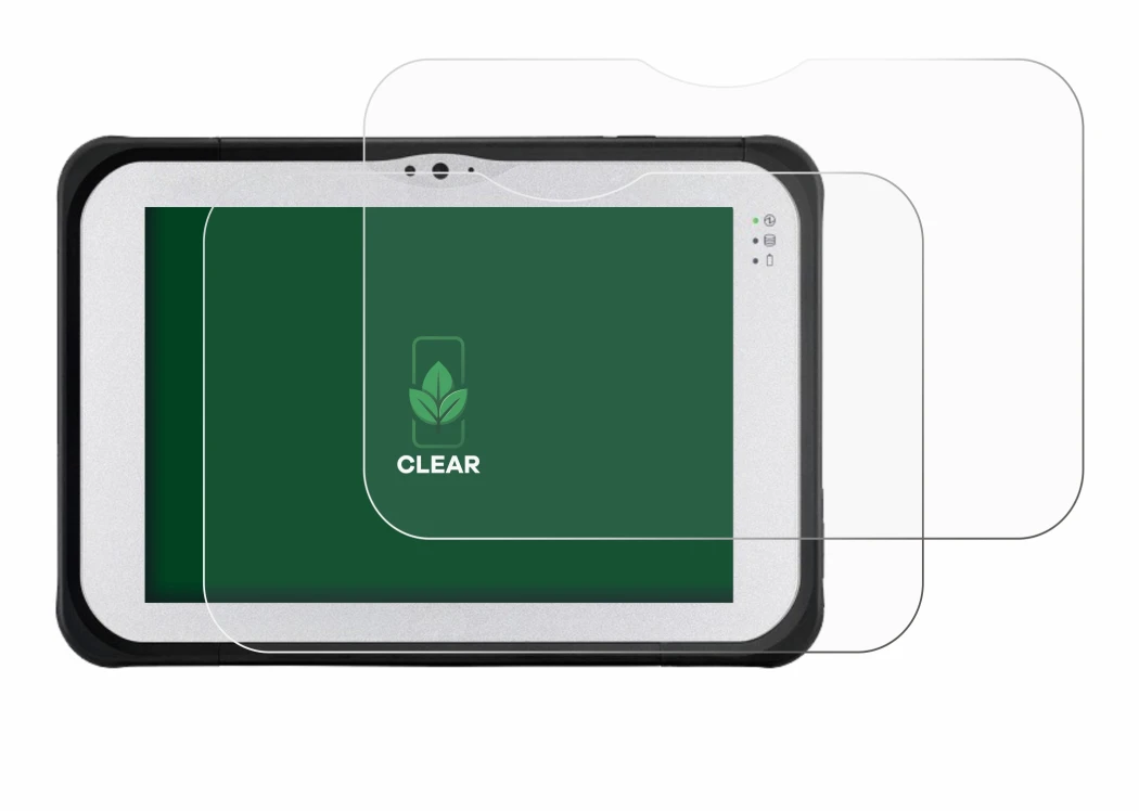 Abbildung des Geräts Panasonic Toughpad FZ-M1 mit einer Vielzahl des Displayschutzes.