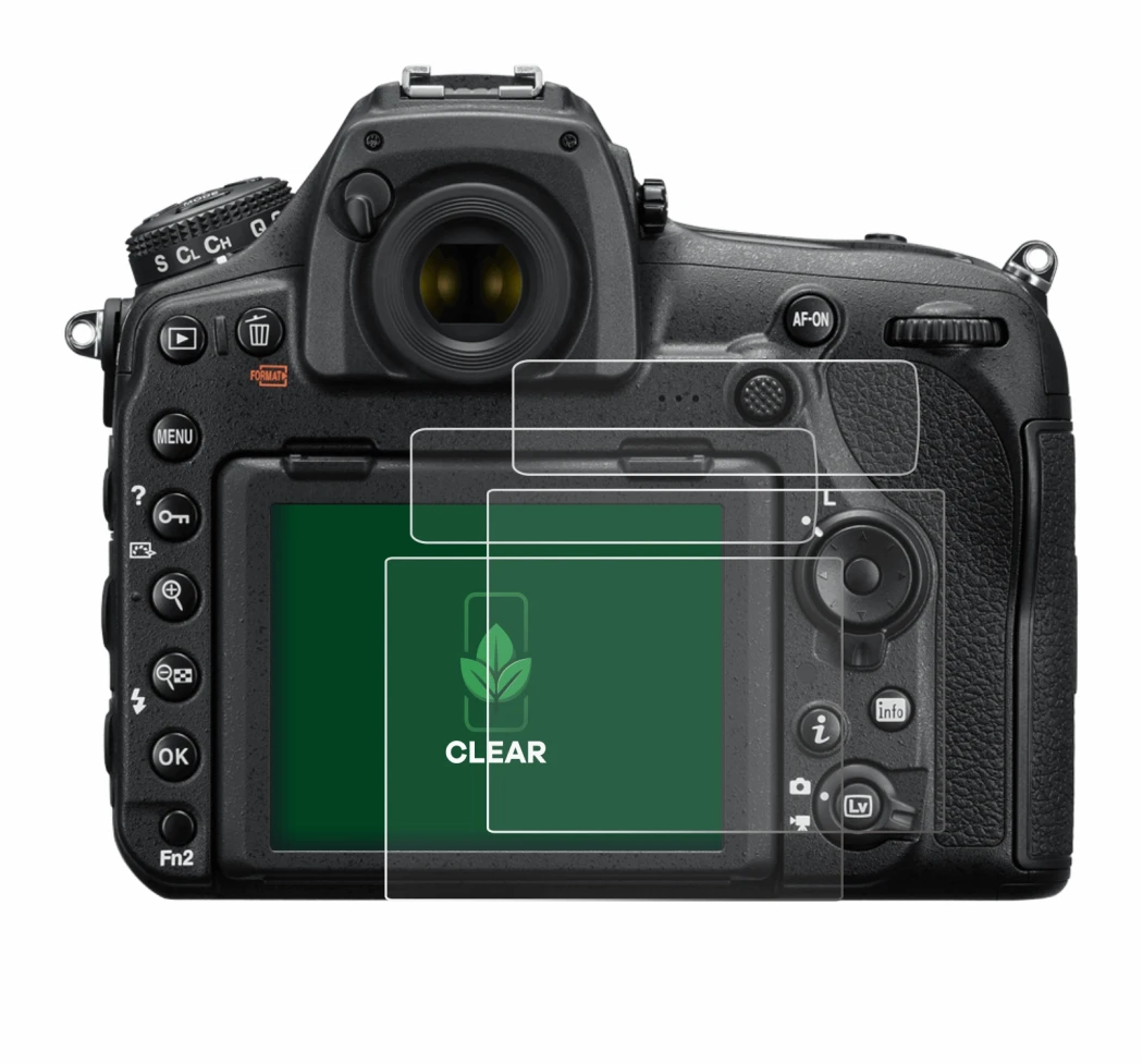 Abbildung des Geräts Nikon D850 mit einer Vielzahl des Displayschutzes.