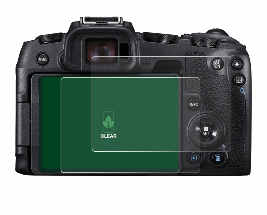 Abbildung des Geräts Canon EOS RP mit einer Vielzahl des Displayschutzes.