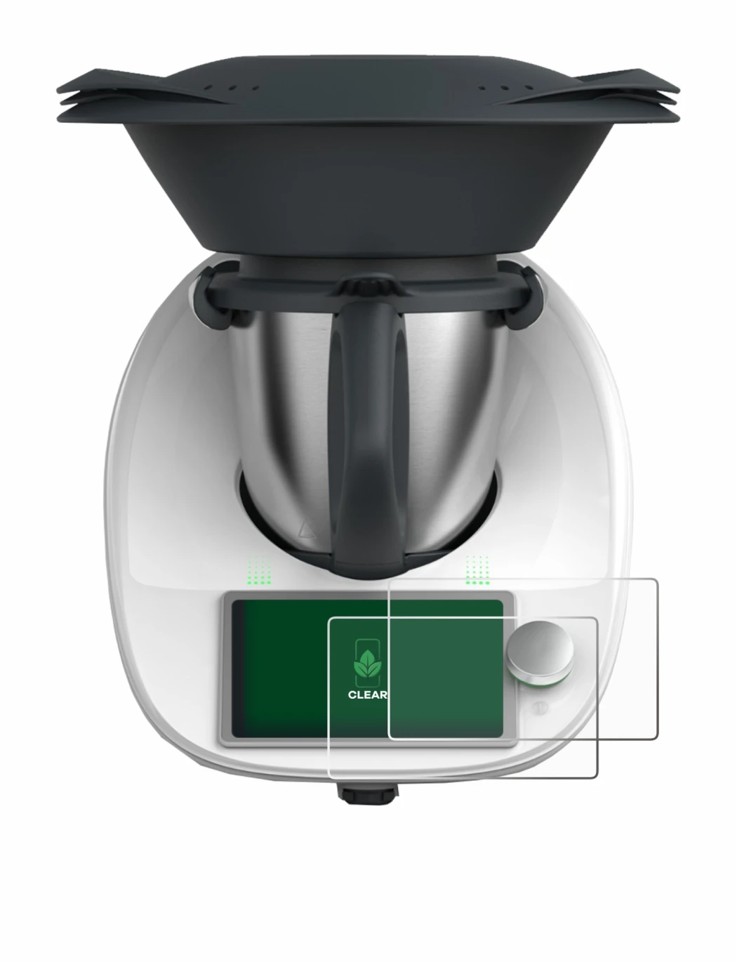 Abbildung des Geräts Vorwerk Thermomix TM6 mit einer Vielzahl des Displayschutzes.