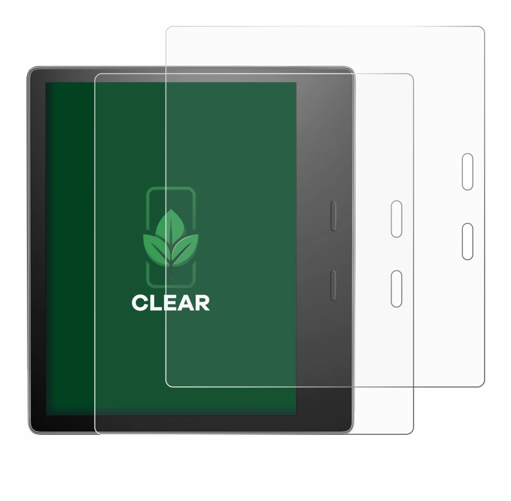 Abbildung des Geräts Amazon Kindle Oasis 2019 (10. Gen.) mit einer Vielzahl des Displayschutzes.