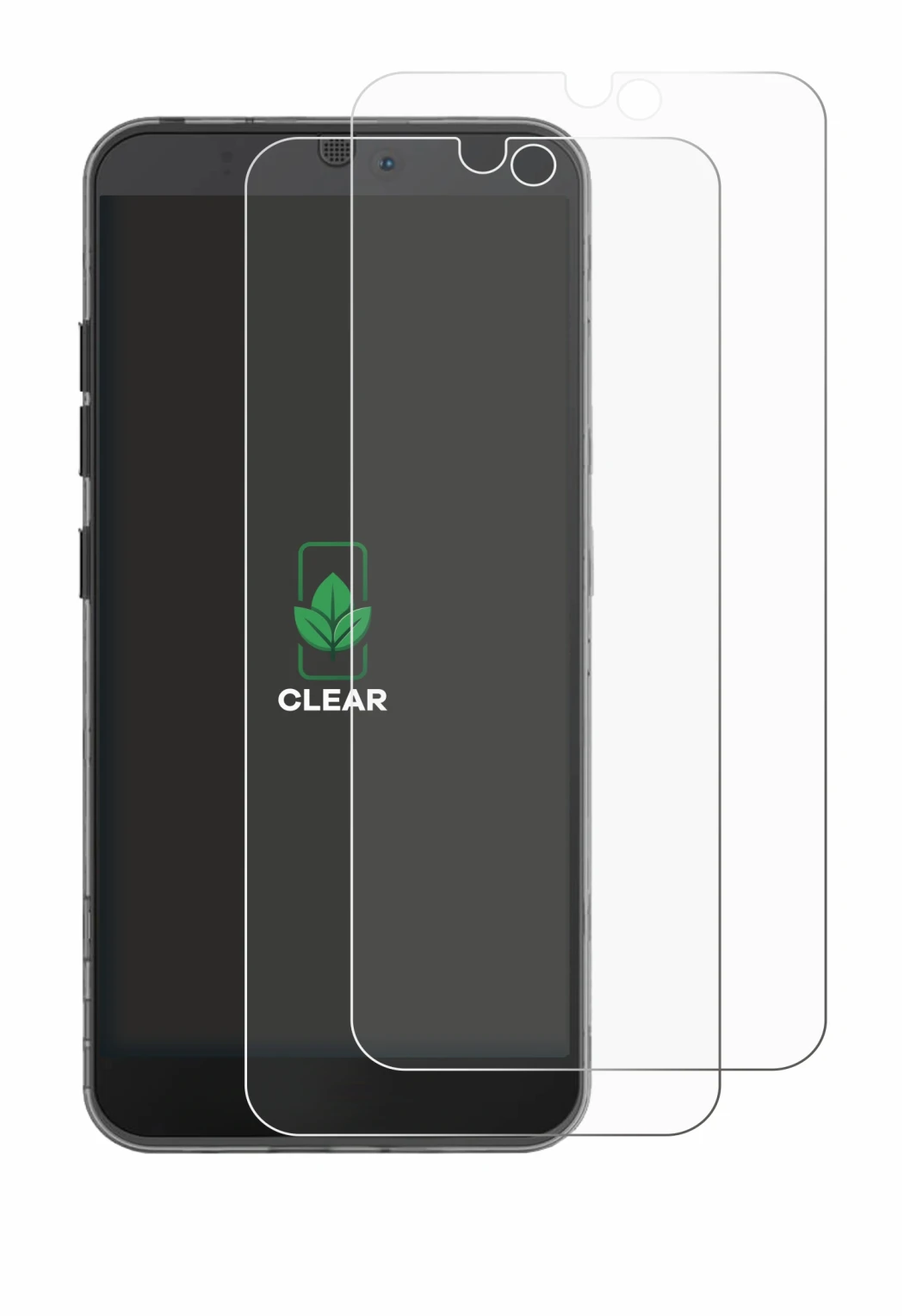 Abbildung des Geräts Fairphone 3 mit einer Vielzahl des Displayschutzes.