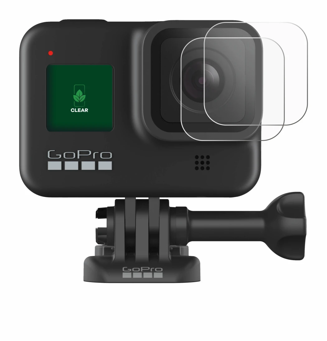 Abbildung des Geräts GoPro Hero 8 Black (Linse) mit einer Vielzahl des Displayschutzes.