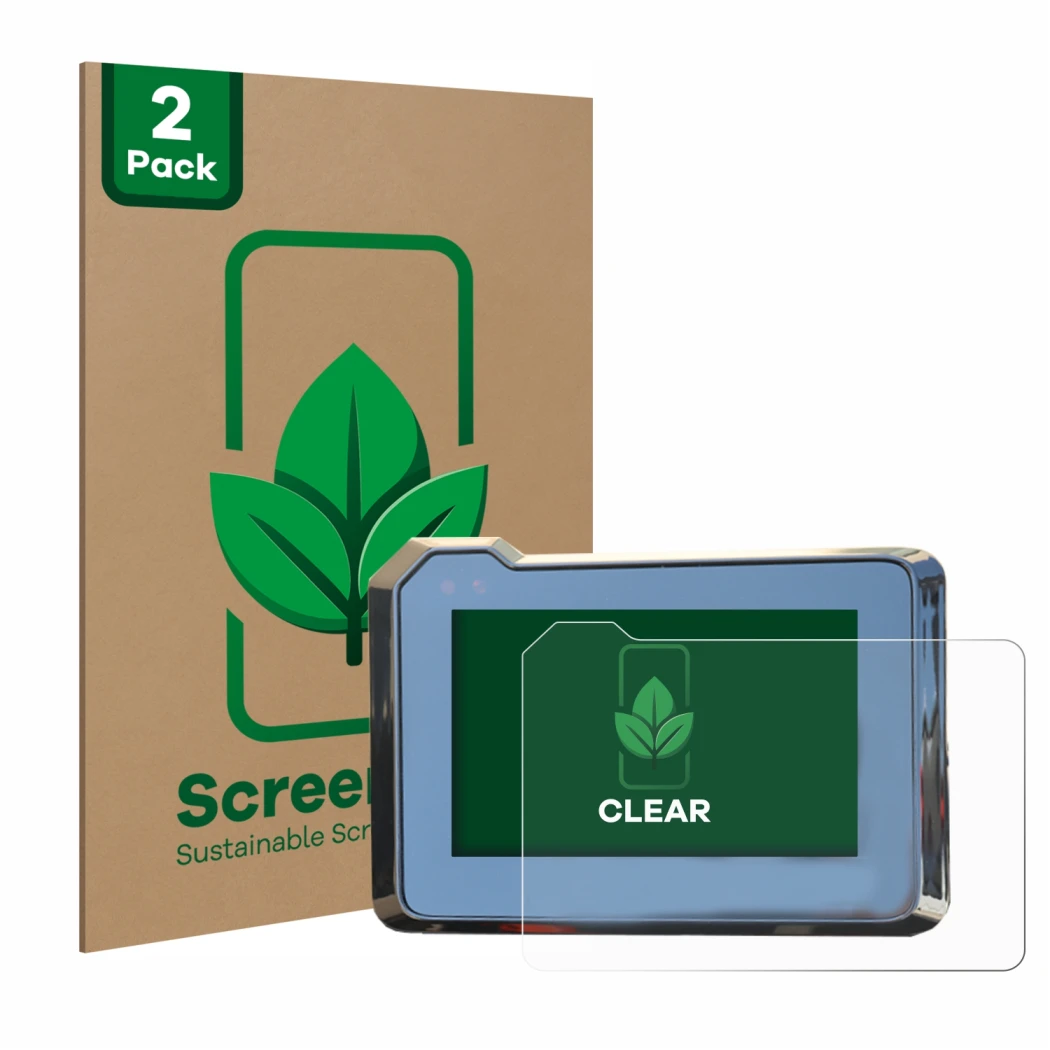 Vorderseite einer Produktverpackung mit dem Markenlogo ScreenLeaf. Daneben ist das Gerät KTM 1290 Super Duke R 2020/2022 TFT-D