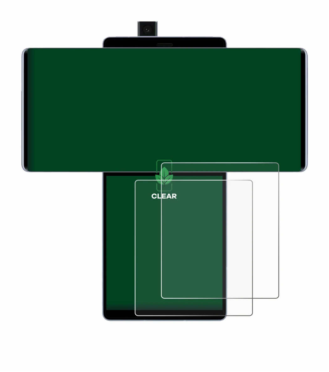 Abbildung des Geräts LG Wing (Hinteres Display) mit einer Vielzahl des Displayschutzes.