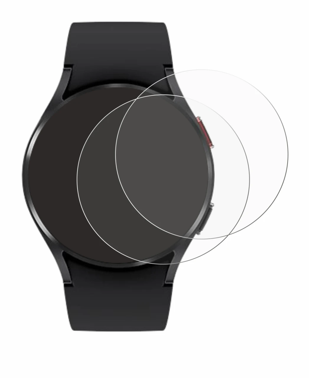 Abbildung des Geräts Samsung Galaxy Watch 4 (40mm) mit einer Vielzahl des Displayschutzes.