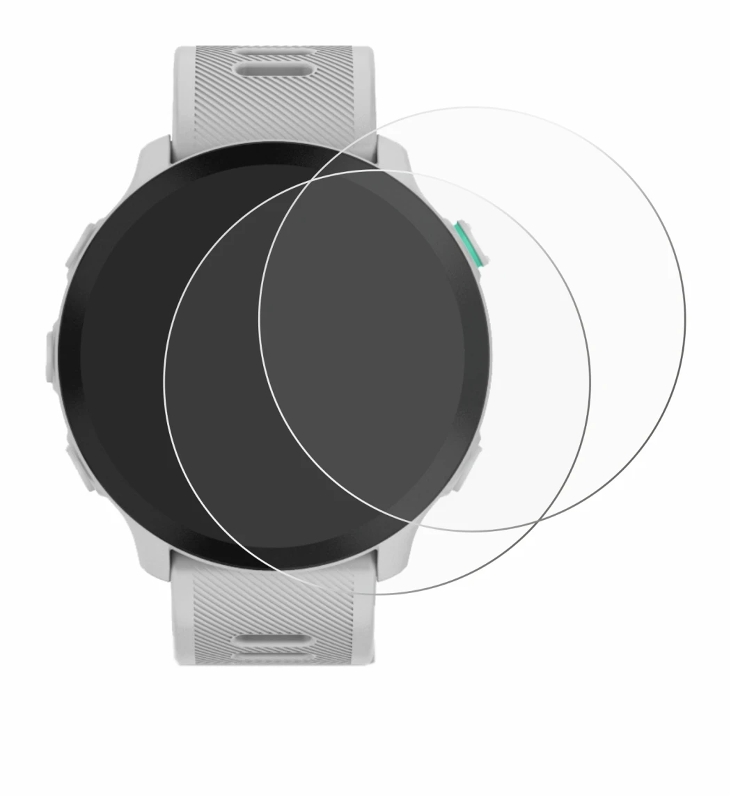 Abbildung des Geräts Garmin Forerunner 55 mit einer Vielzahl des Displayschutzes.