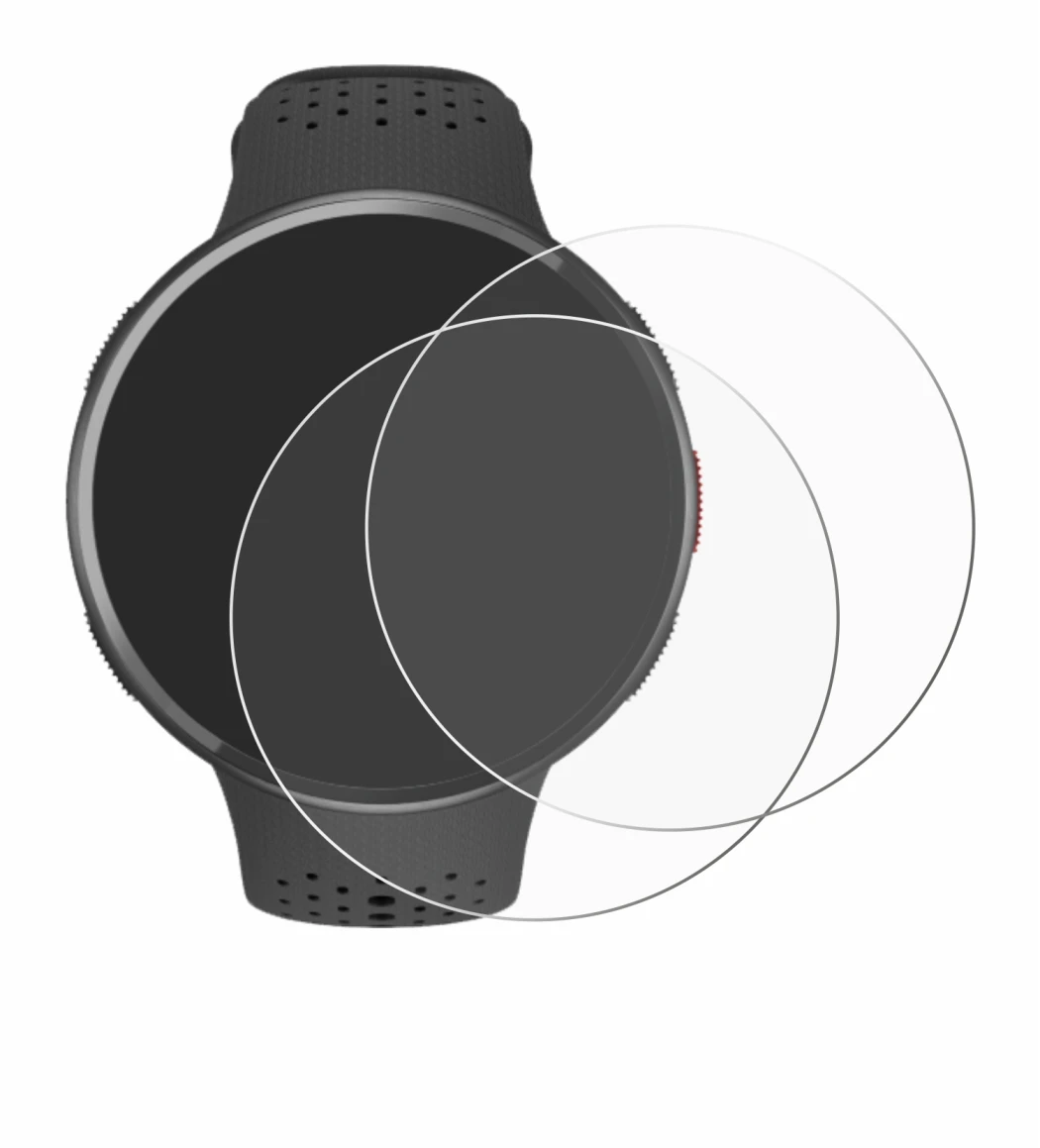 Abbildung des Geräts Polar Pacer Pro mit einer Vielzahl des Displayschutzes.