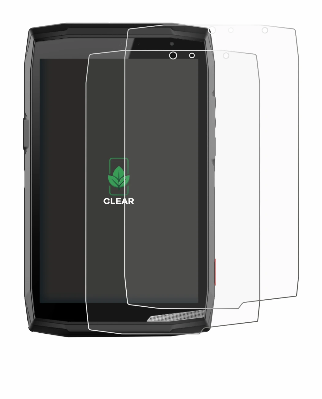 Abbildung des Geräts Crosscall Core T5 mit einer Vielzahl des Displayschutzes.