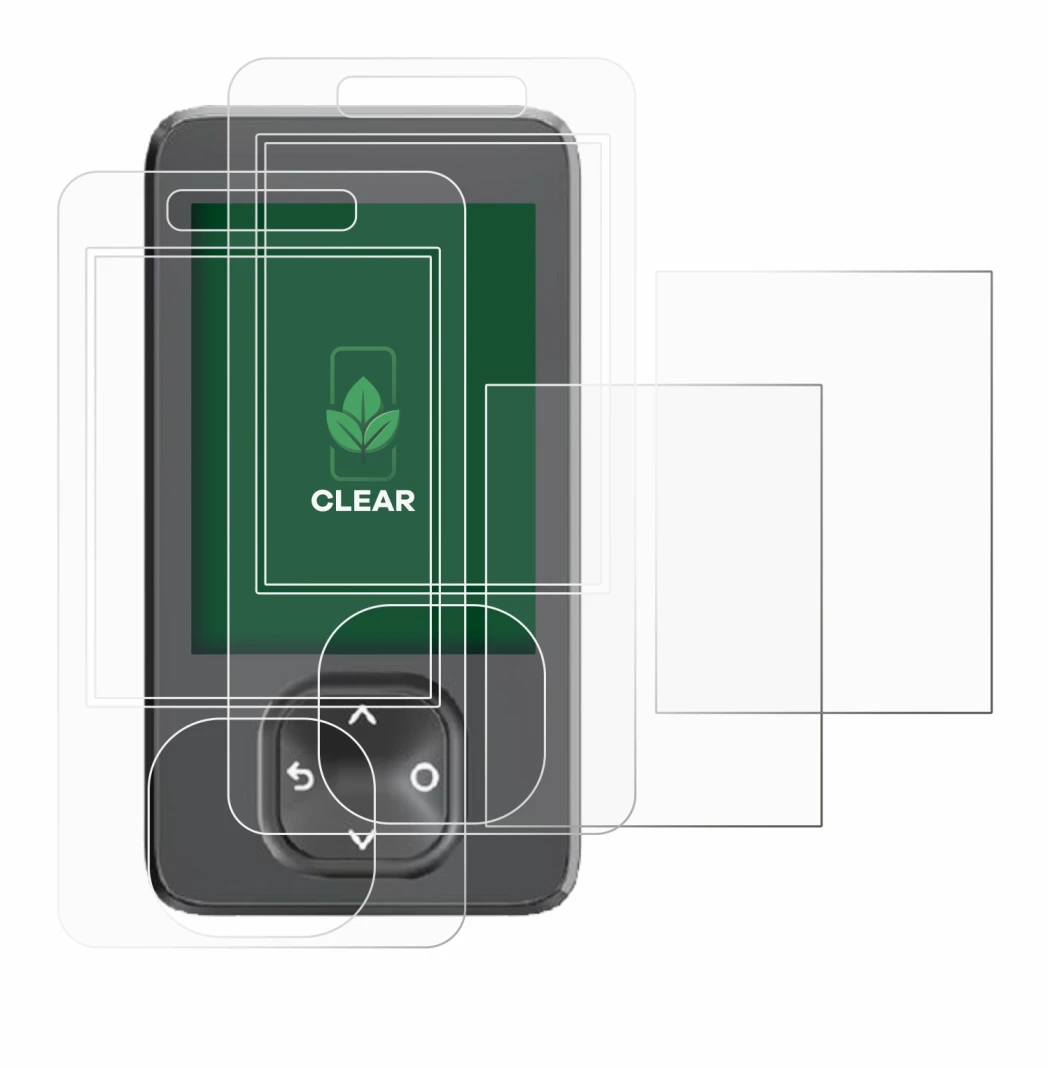 Abbildung des Geräts Dexcom G7 CGM mit einer Vielzahl des Displayschutzes.