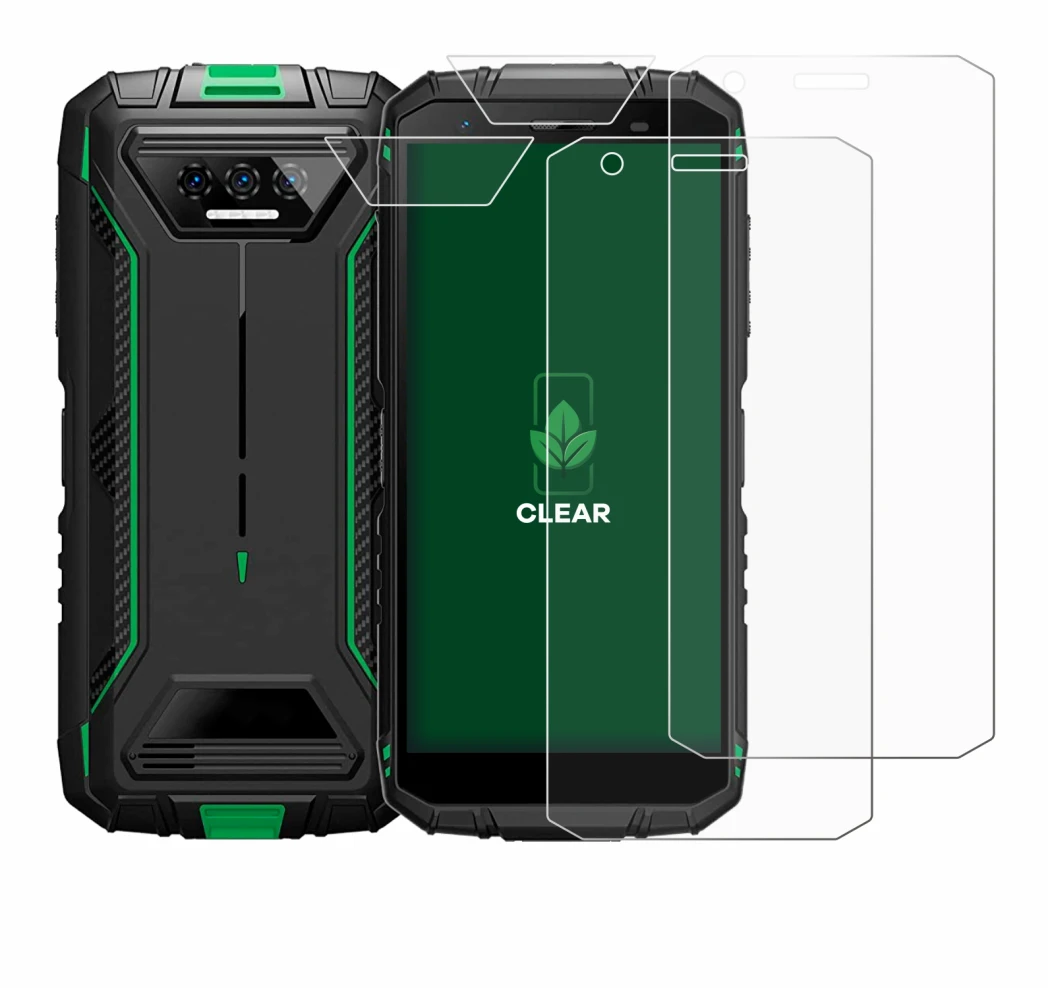 Abbildung des Geräts Doogee S41 Pro (Display+Kamera) mit einer Vielzahl des Displayschutzes.