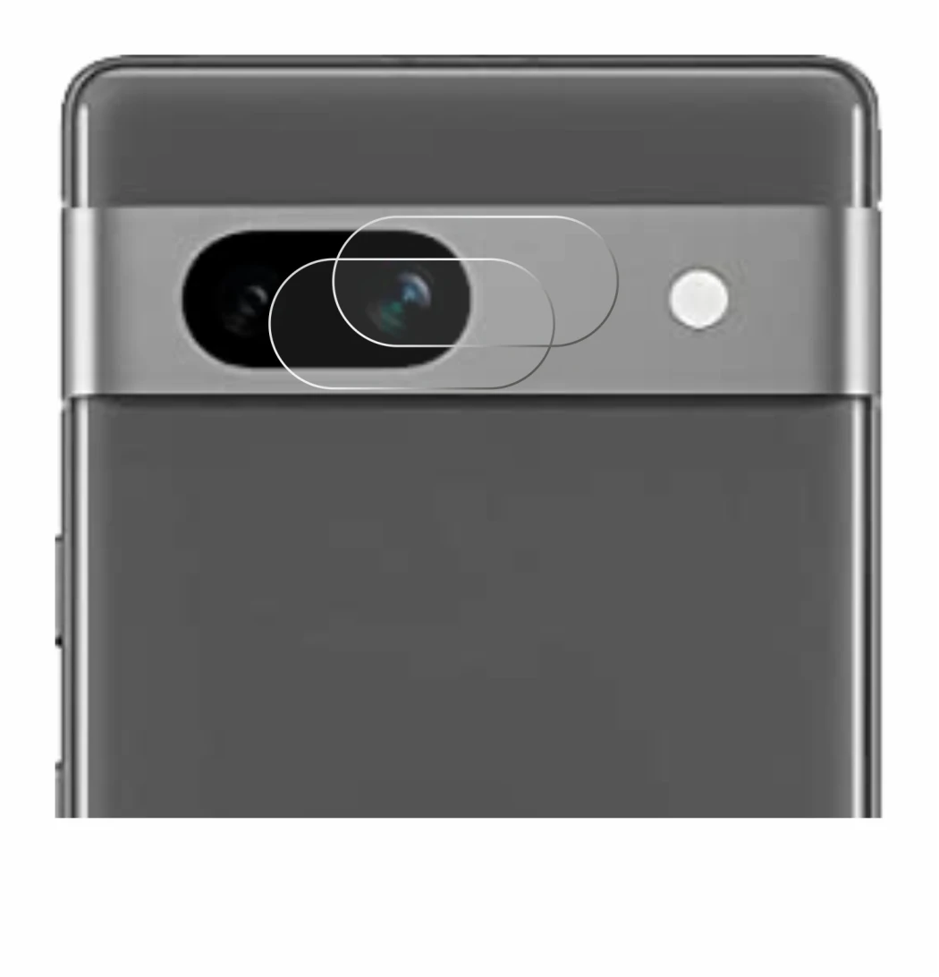 Abbildung des Geräts Google Pixel 7a (NUR Kameraschutz) mit einer Vielzahl des Displayschutzes.