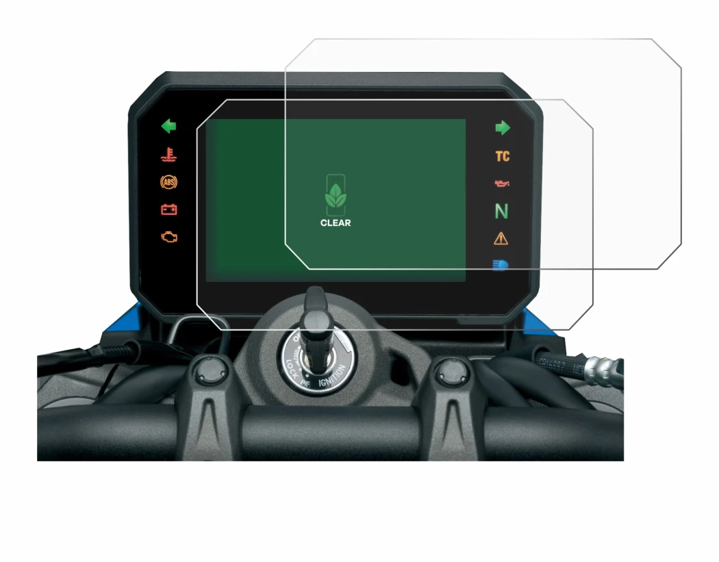 Abbildung des Geräts Suzuki V-Strom 1050DE 2023 mit einer Vielzahl des Displayschutzes.